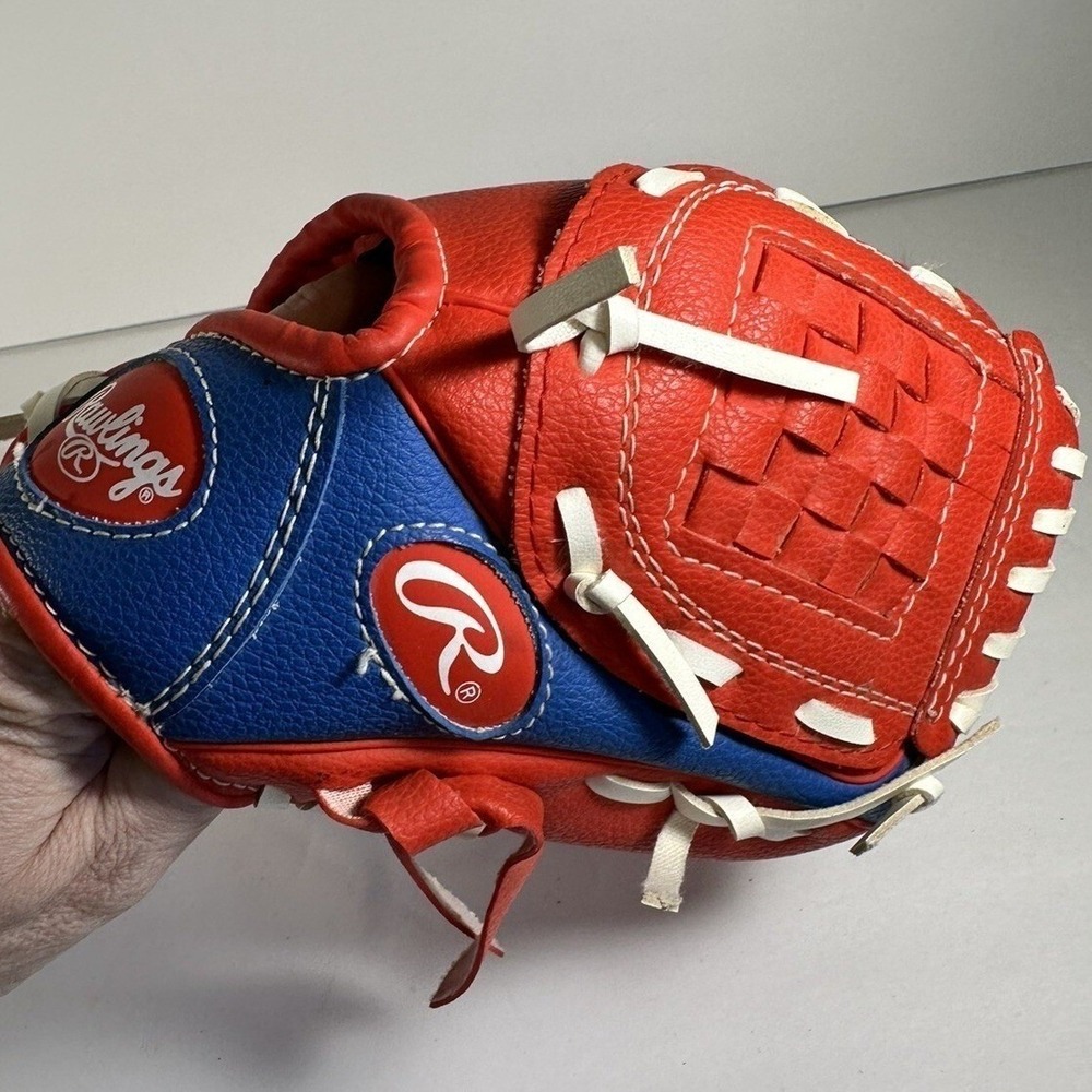 Rawlings Players Series 8.5 Inch T-Ball Glove Red Blue Left Hand Catch PL91SR